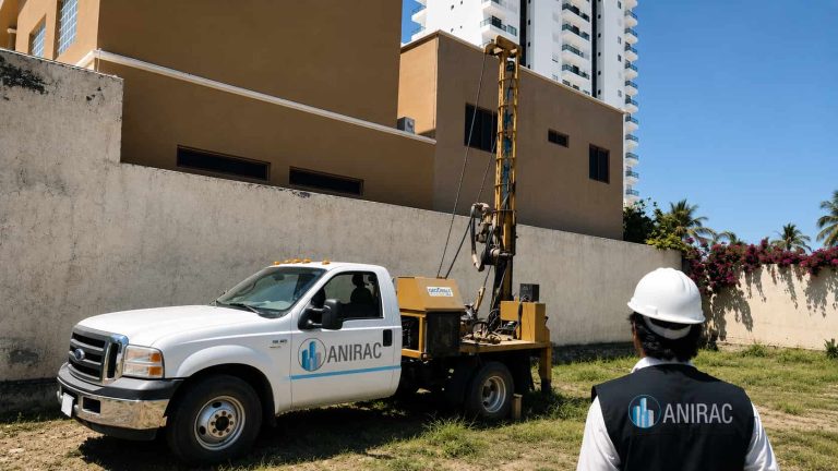 Ingeniero realizando estudio de mecánica de suelos en un proyecto de obra civil en Tijuana